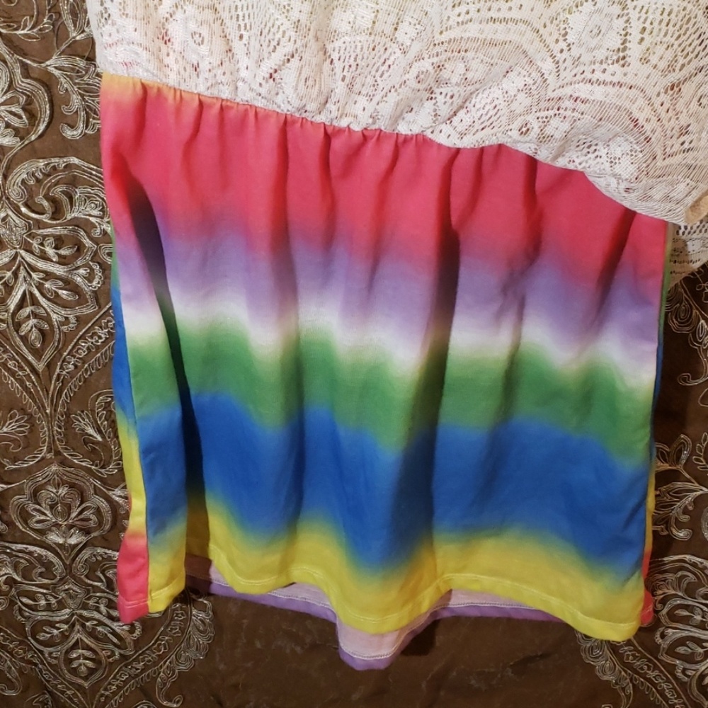 Girls Rainbow & Lace Dress - Picture 4 of 4